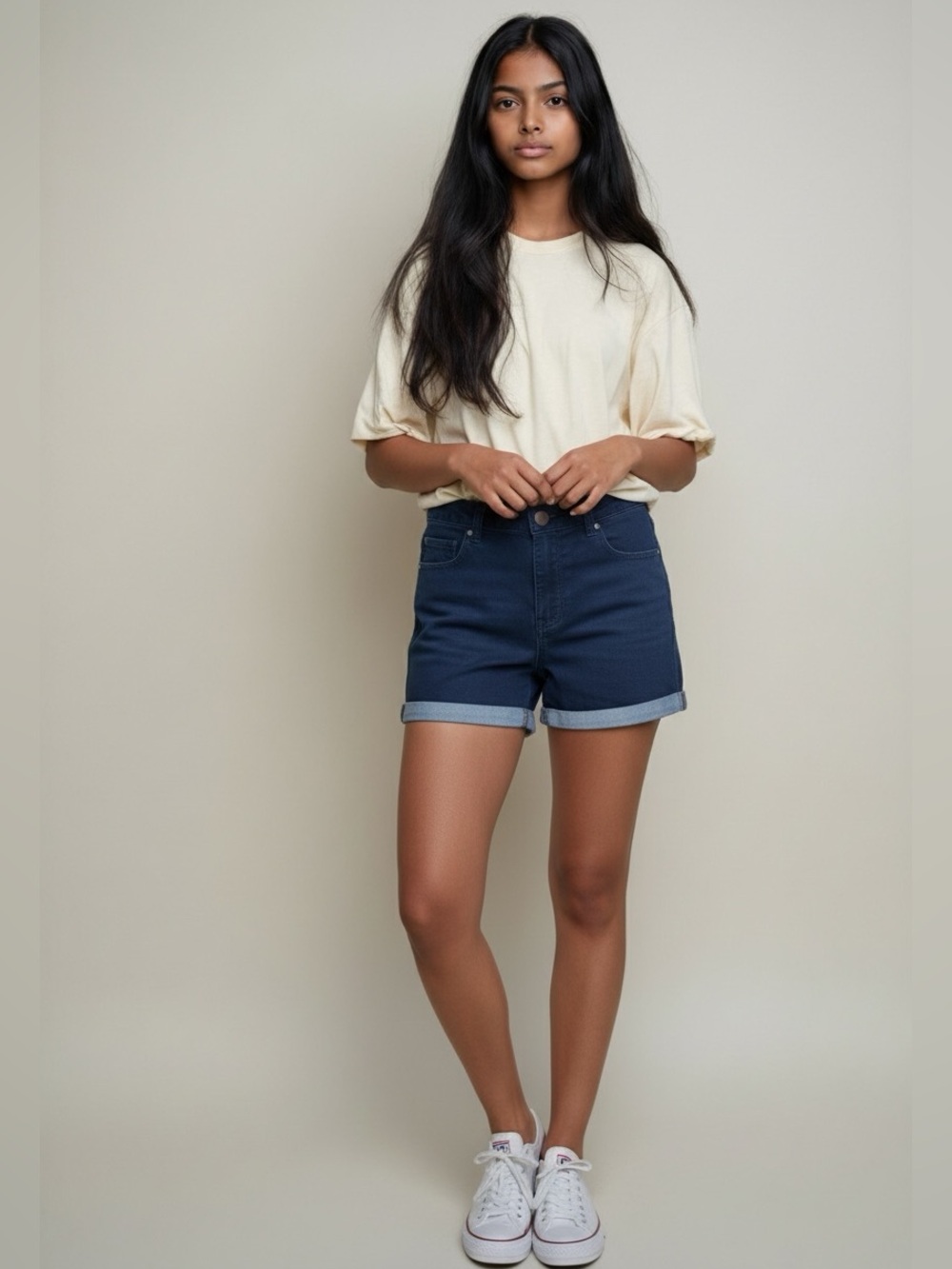 Love Fire dark denim studded shorts Size 7